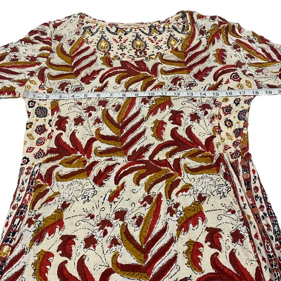 Soft Surroundings Linen Blend Sugar Maple Boho Tunic Top Size S - Picture 8 of 9